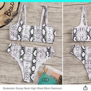 SHEIN snake skin bikini top